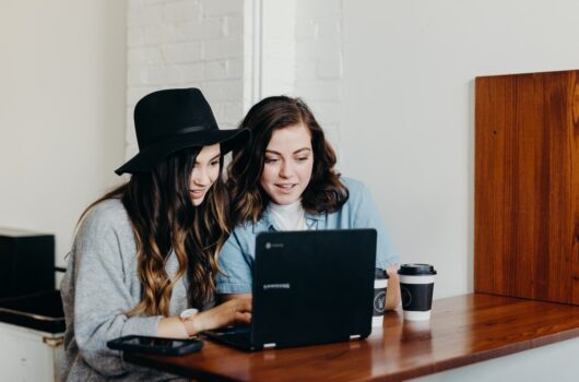 Two women Smiling